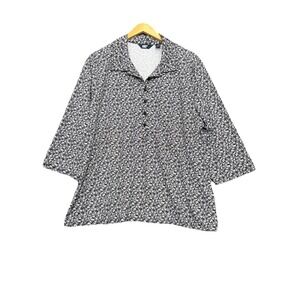 Lands' End Active Top Size 2X 3/4 Sleeve UPF 50+ Floral Collared Shirt Stretch